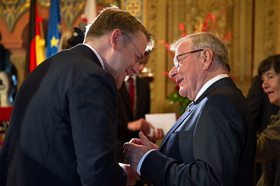 Landtagspräsident Carius im Gespräch mit Landtagspräsident a.D. Dr. Frank-Michael Pietzsch 