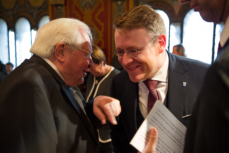 Landtagspräsident Christian Carius im Gespräch mit Ministerpräsident a.D. Dr. Bernhard Vogel