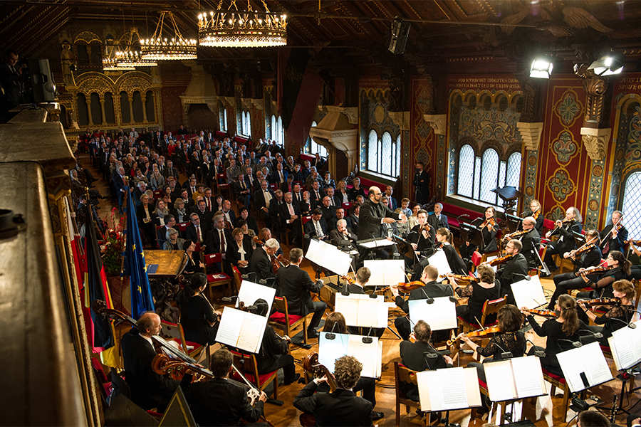 Gäste auf dem Festakt anlässlich 25 Jahre Verfassung und 28 Jahre Thüringer Landtag auf der Wartburg in Eisenach