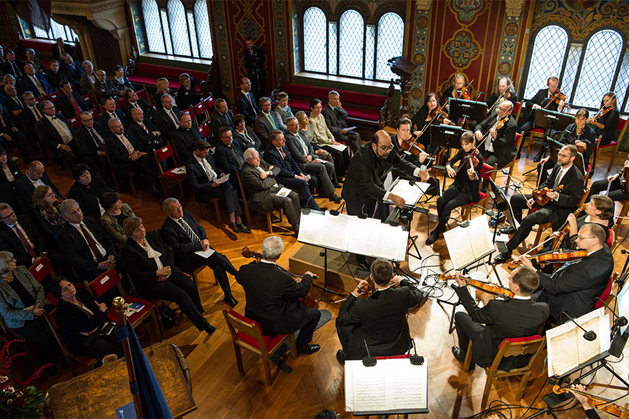 Gäste auf dem Festakt anlässlich 25 Jahre Verfassung und 28 Jahre Thüringer Landtag auf der Wartburg in Eisenach