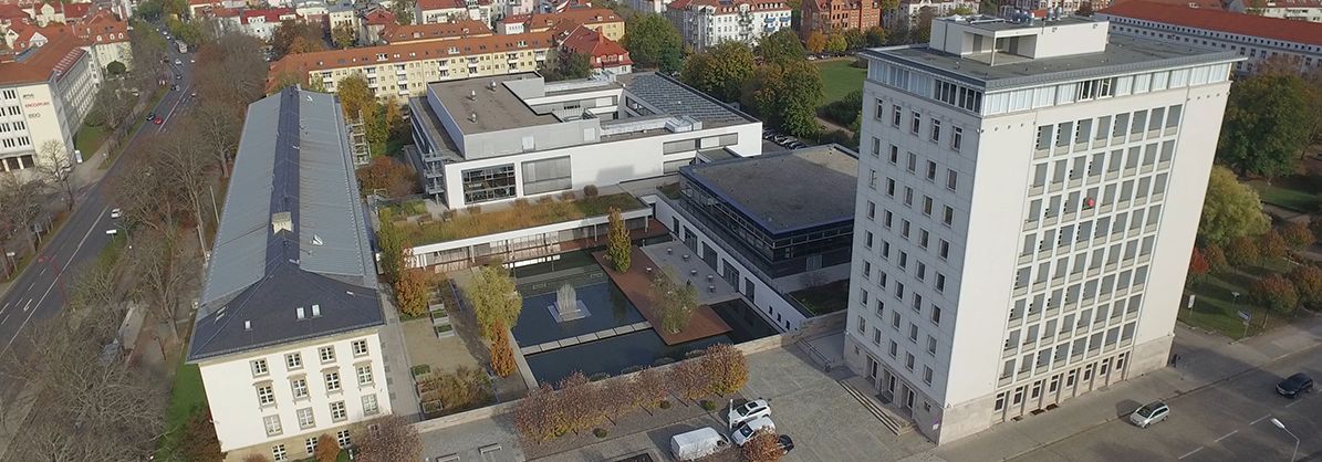 Luftbildaufnahme des Thüringer Landtags