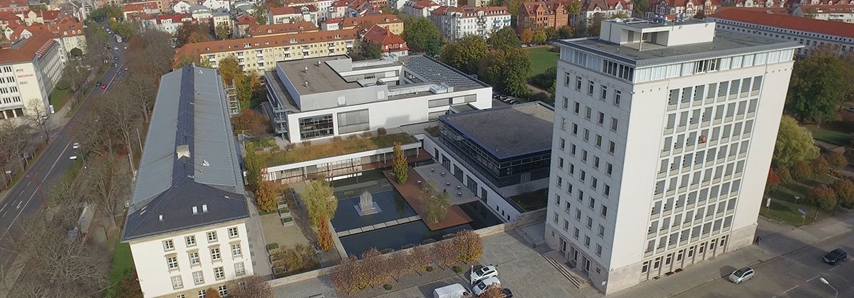 Luftbildaufnahme des Thüringer Landtags